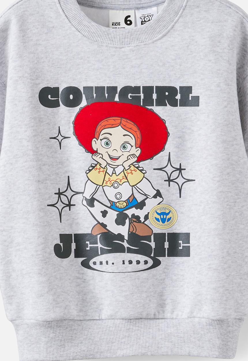 Cotton On - License Sammy Oversized Crew - Lcn Dis Grey Marle/Jessie Cowgirl