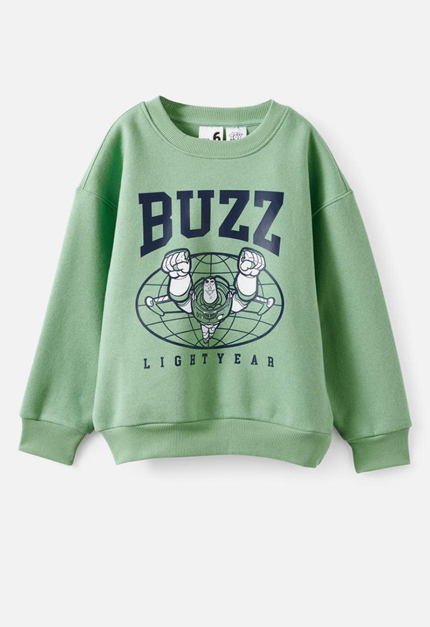 Cotton On - License Sammy Oversize Crew - Lcn Dis Washed Avo/Toy Story Buzz Light Year