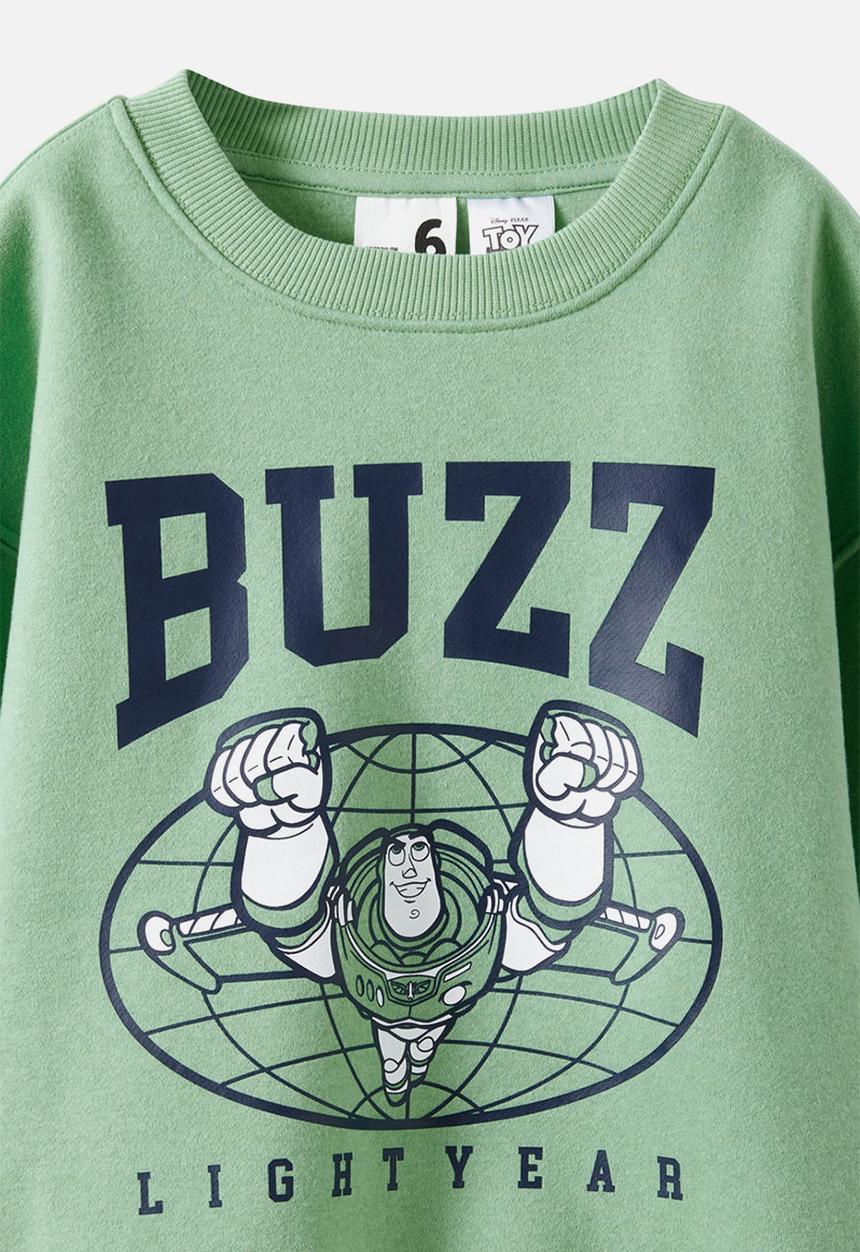 Cotton On - License Sammy Oversize Crew - Lcn Dis Washed Avo/Toy Story Buzz Light Year