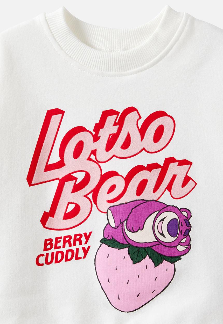 Cotton On - Riley Sweater Lcn - Lcn Dis Vanilla/Lotso Bear Berry Cuddly