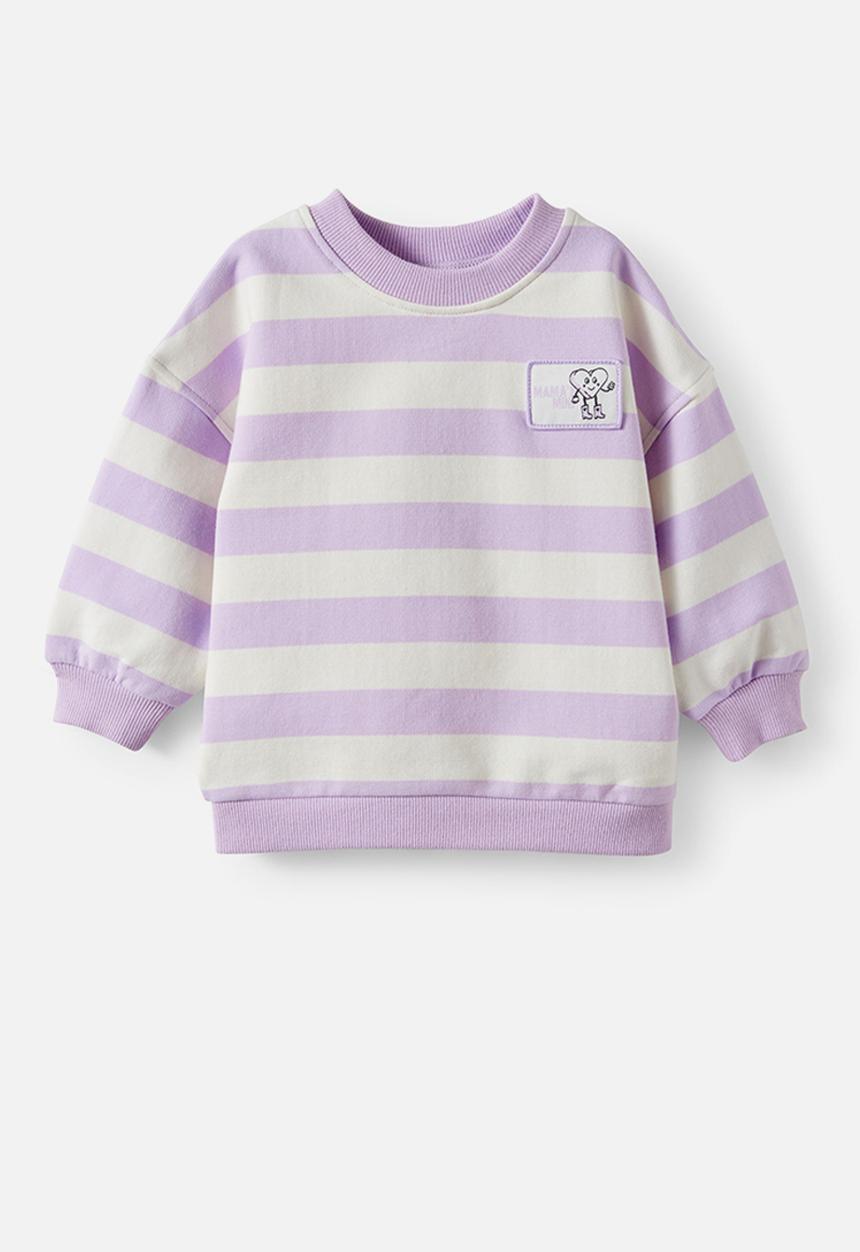 Cotton On - Bundle Riley Sweater & Trackpant - Vintage Lilac/Dark Vanilla Stripe Mama S Mini