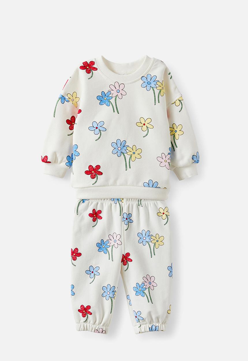 Cotton On - Bundle Riley Sweater & Trackpant - Vanilla/Meadow Daisy