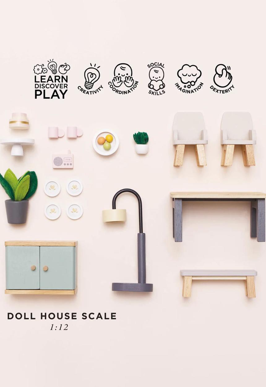 Le Toy Van - Dolls House Furniture: Dining Room Set - 18pcs