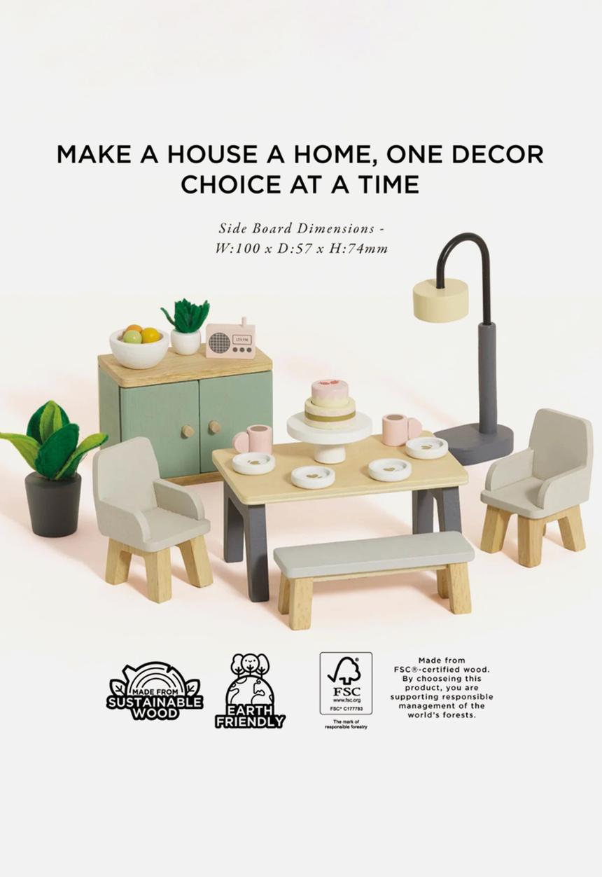 Le Toy Van - Dolls House Furniture: Dining Room Set - 18pcs