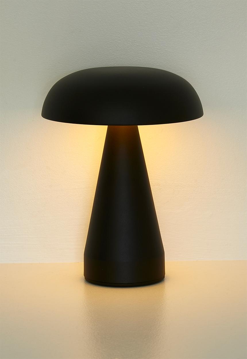 Pop Candy - Matte mushroom lamp - black