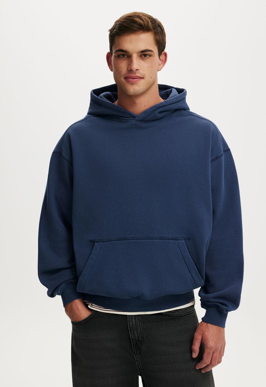 Cotton On - Box Fit Hoodie - Indigo Wash