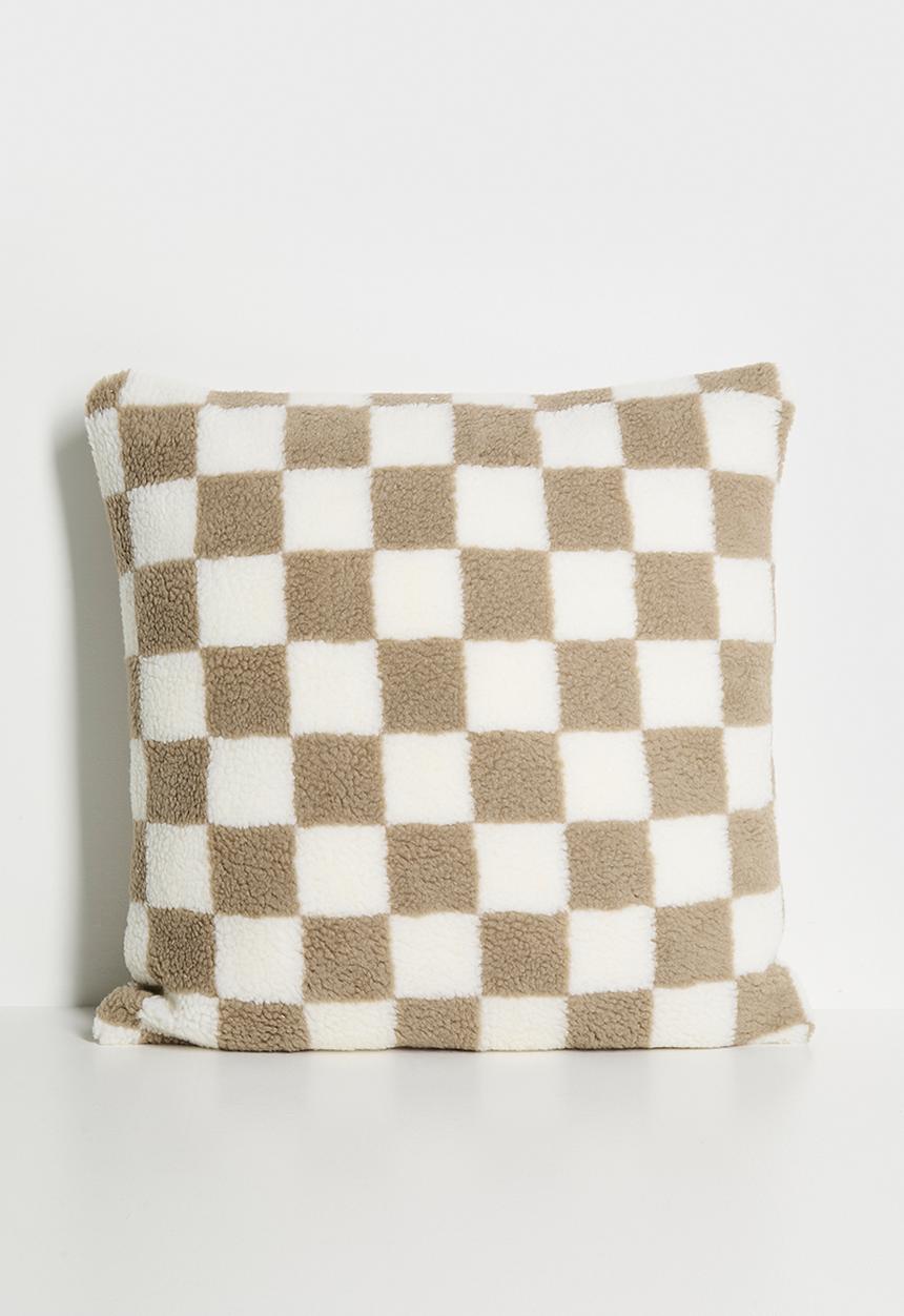 Pop Candy - Checkerboard cushion - beaver brown