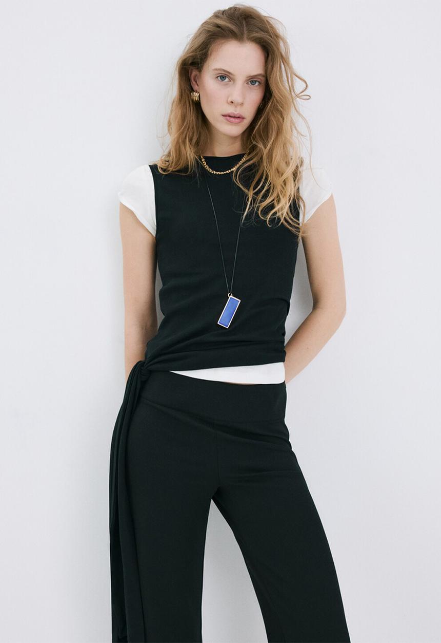 MANGO - Trousers iana - black