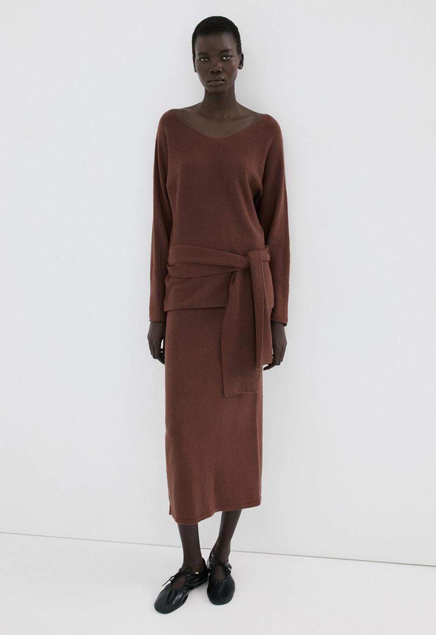 MANGO - Skirt lexi - dark brown