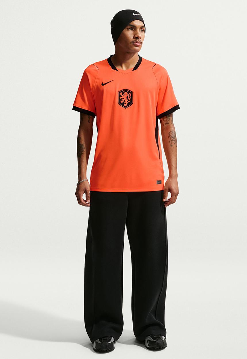 Netherlands Dri-FITJSY SS Stadium Home Jersey - Hyper Crimson/Black