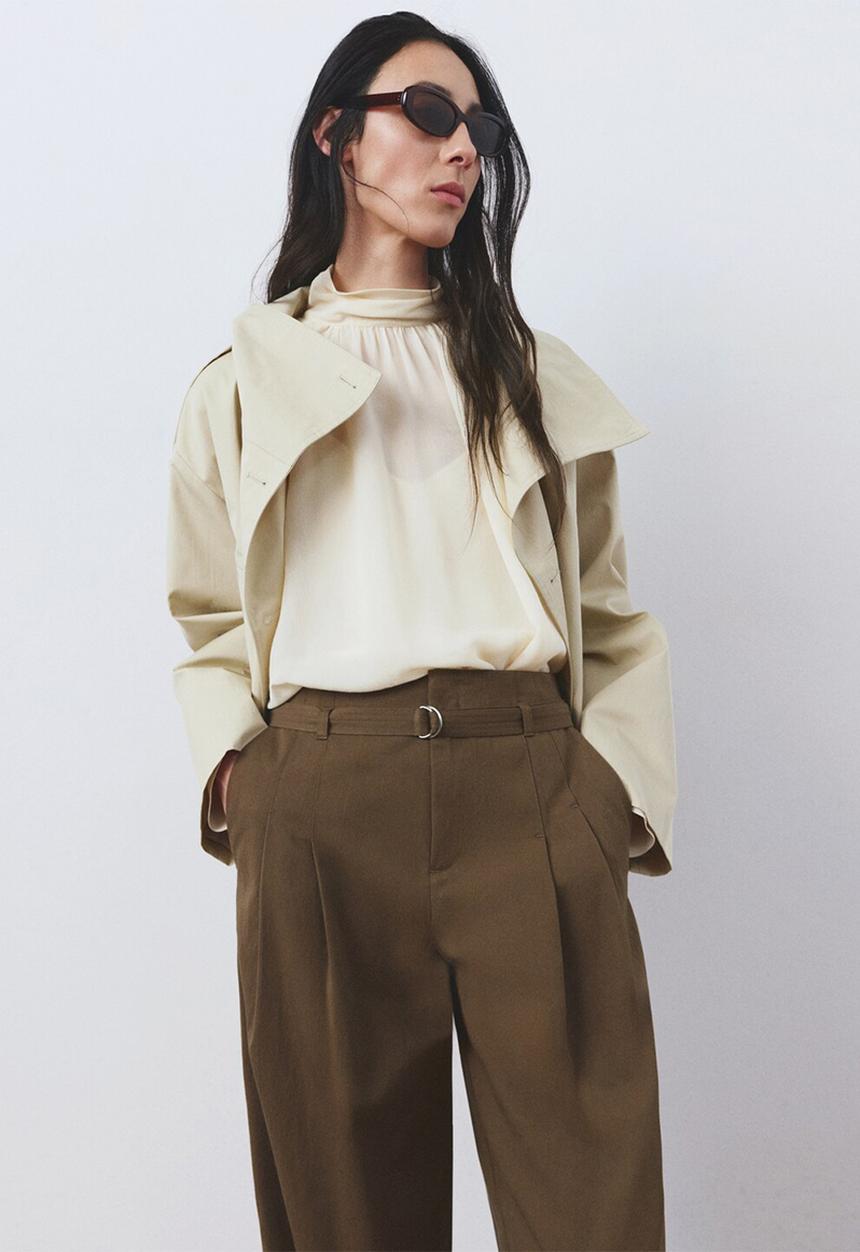 MANGO - Trousers cubo - beige/khaki
