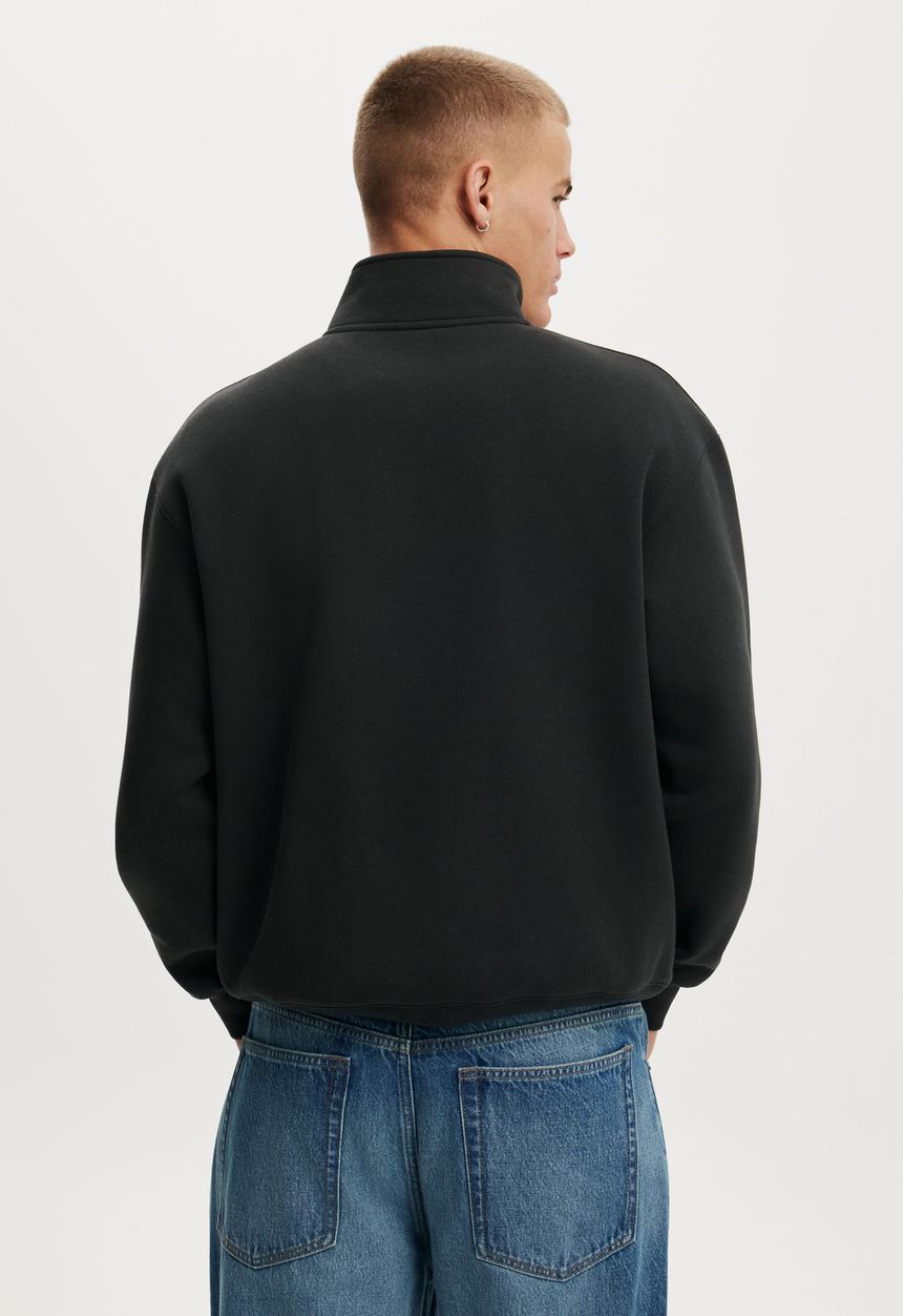 Cotton On - 1 4 Zip Fleece - Black