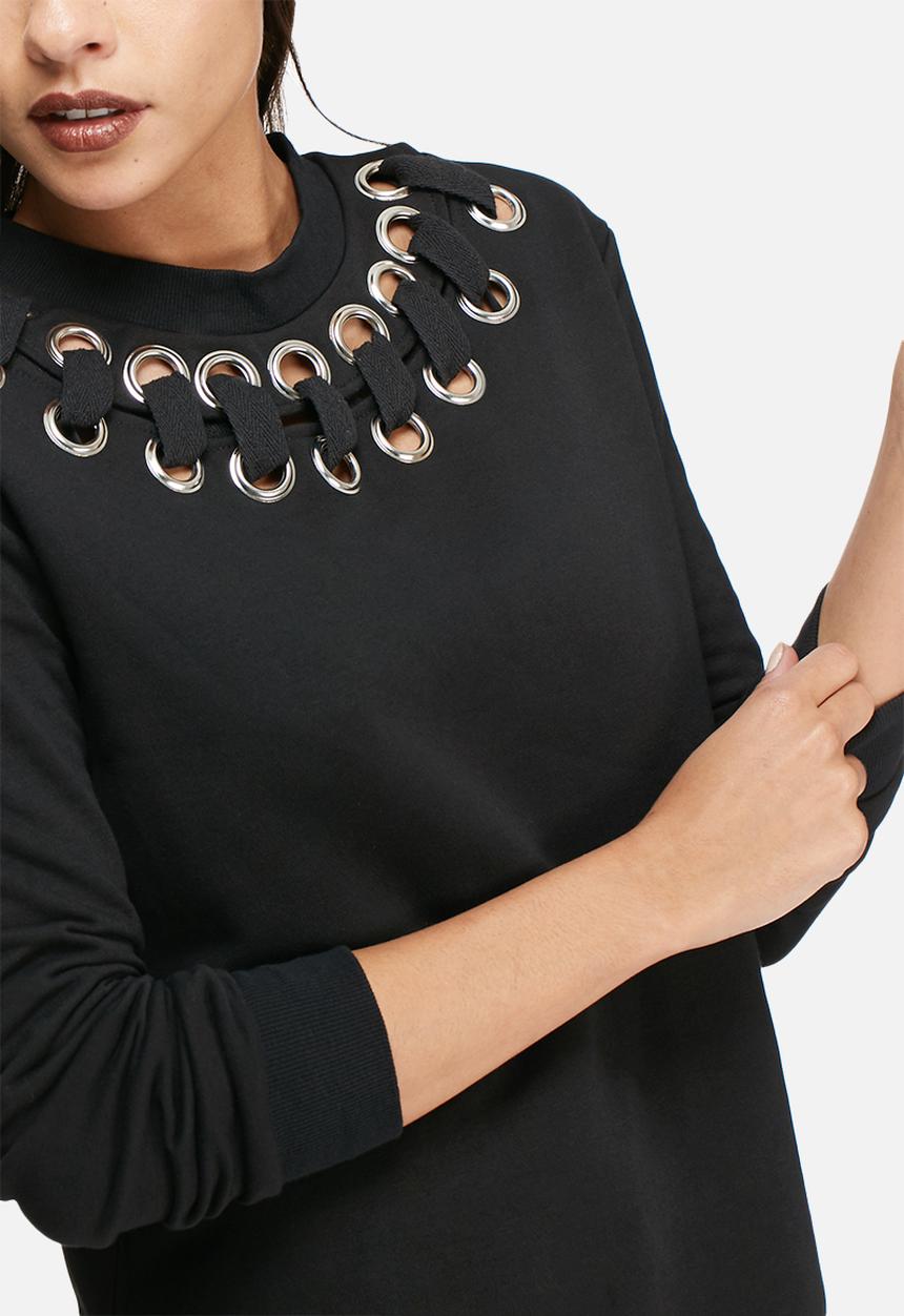 Glamorous - Eyelet detail longline top 