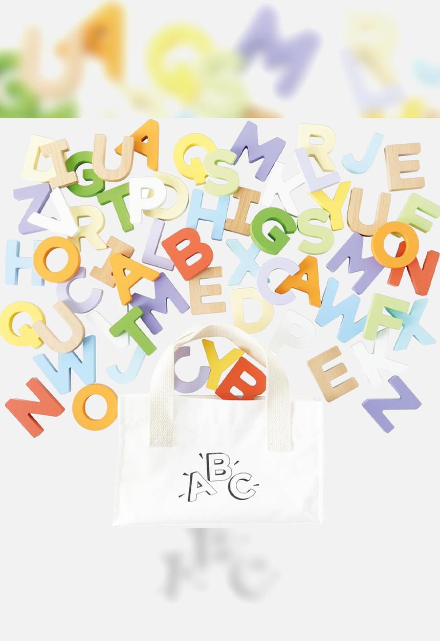 Le Toy Van - Wooden Alphabet Set & Bag 60 Letters - multi