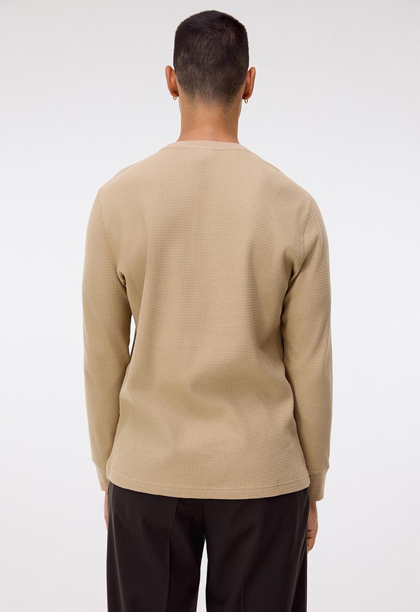 H&M - Slim fit waffled jersey top - beige