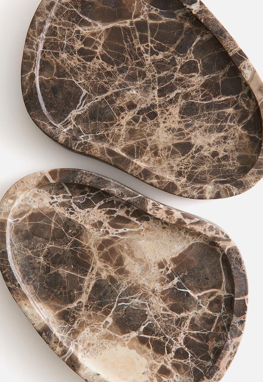 H&M - Small marble tray - dark brown