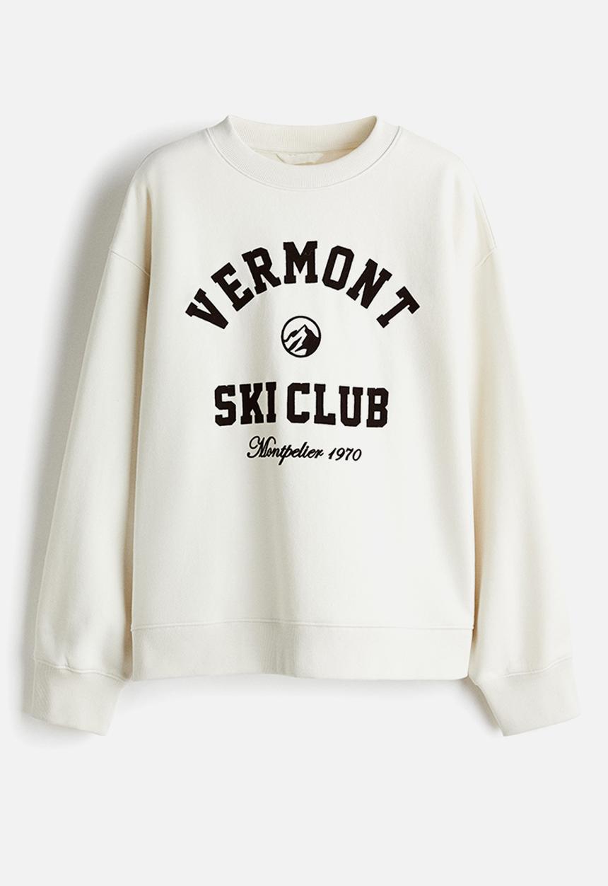 H&M - Text-motif sweatshirt - cream/vermont