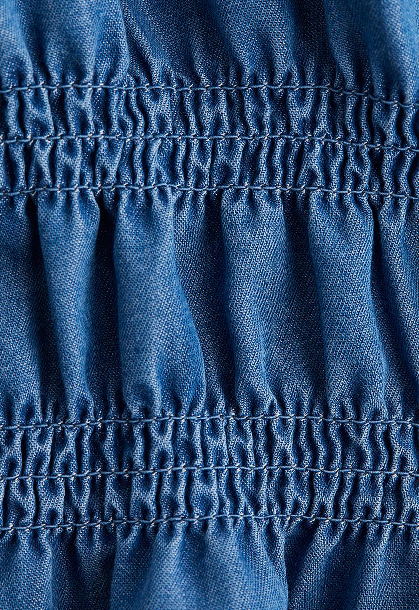 H&M - Smocked blouse - denim blue