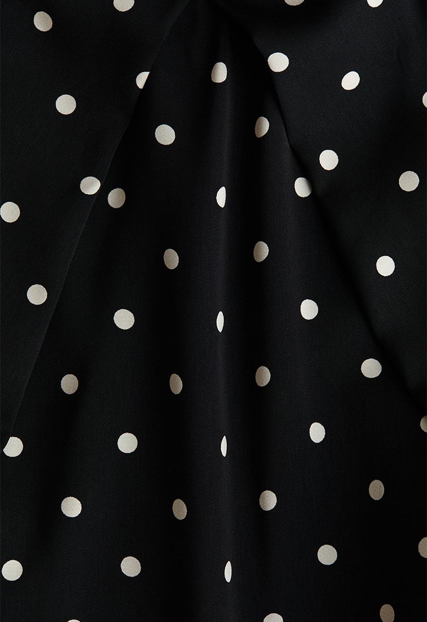 H&M - Satin halterneck top - black/spotted