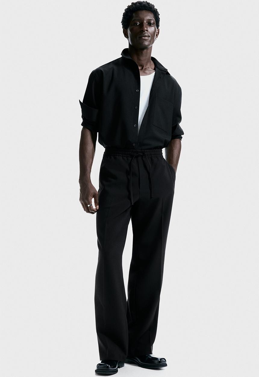 H&M - Relaxed fit trousers - black