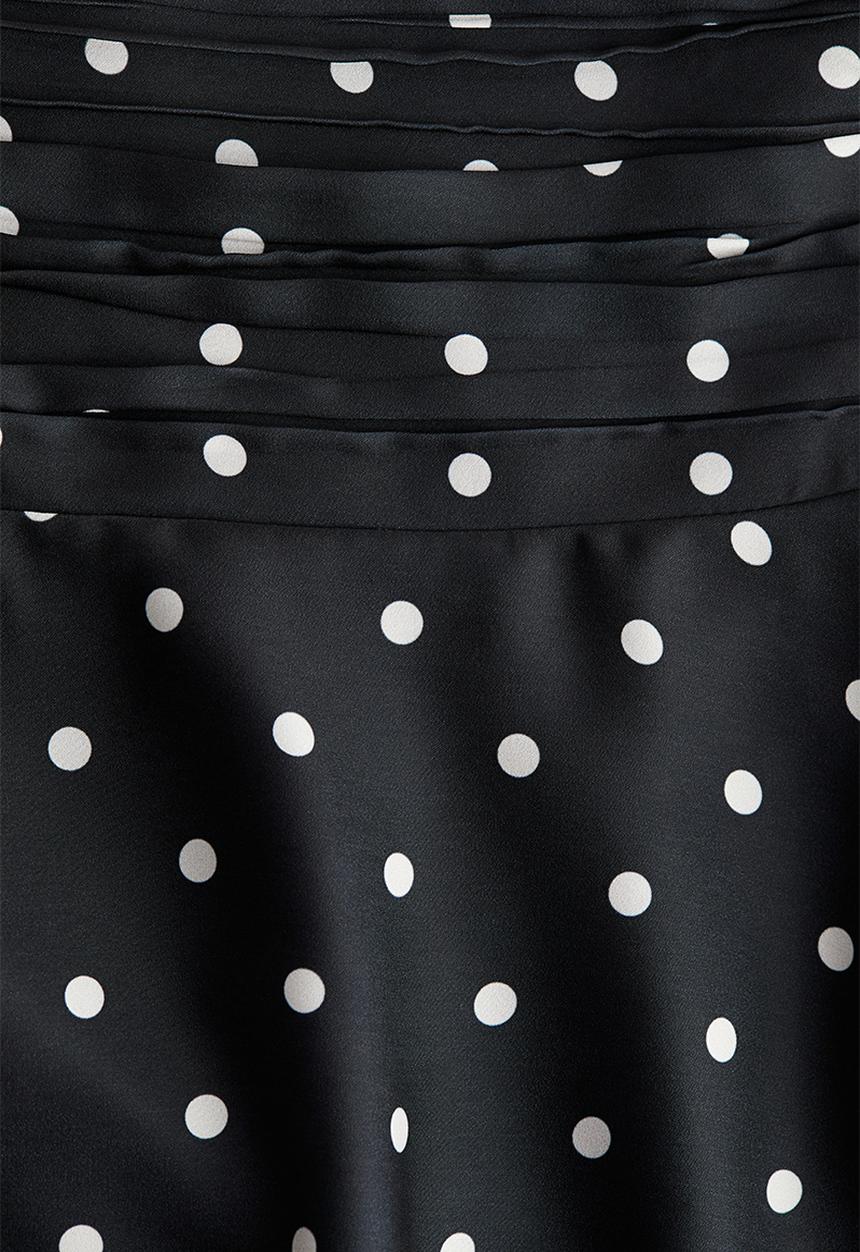 H&M - Satin mini skirt - black/spotted
