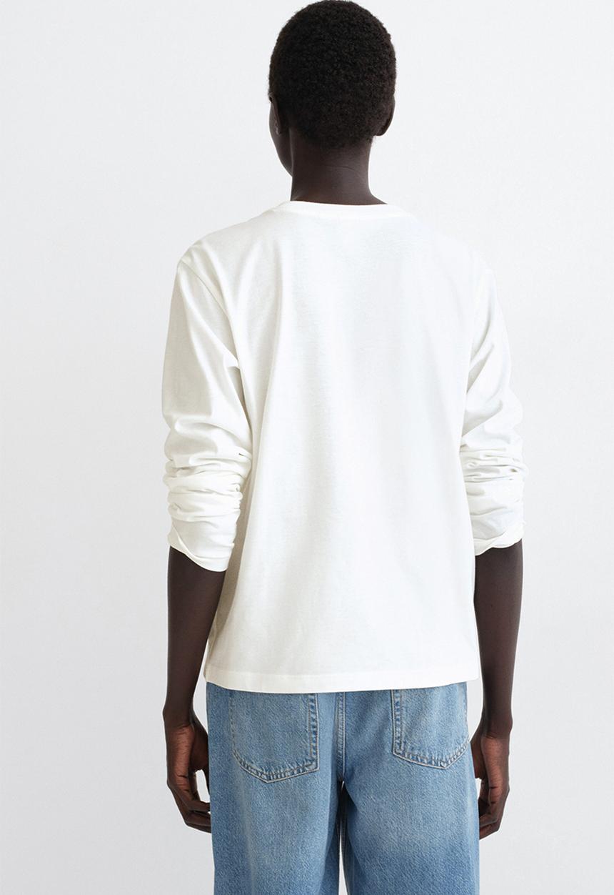 H&M - Long-sleeved cotton top - white