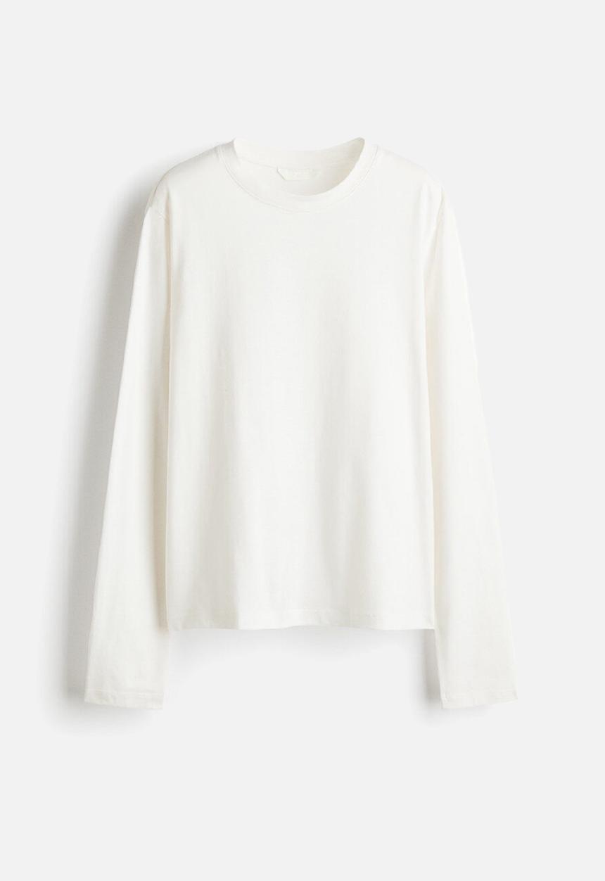 H&M - Long-sleeved cotton top - white