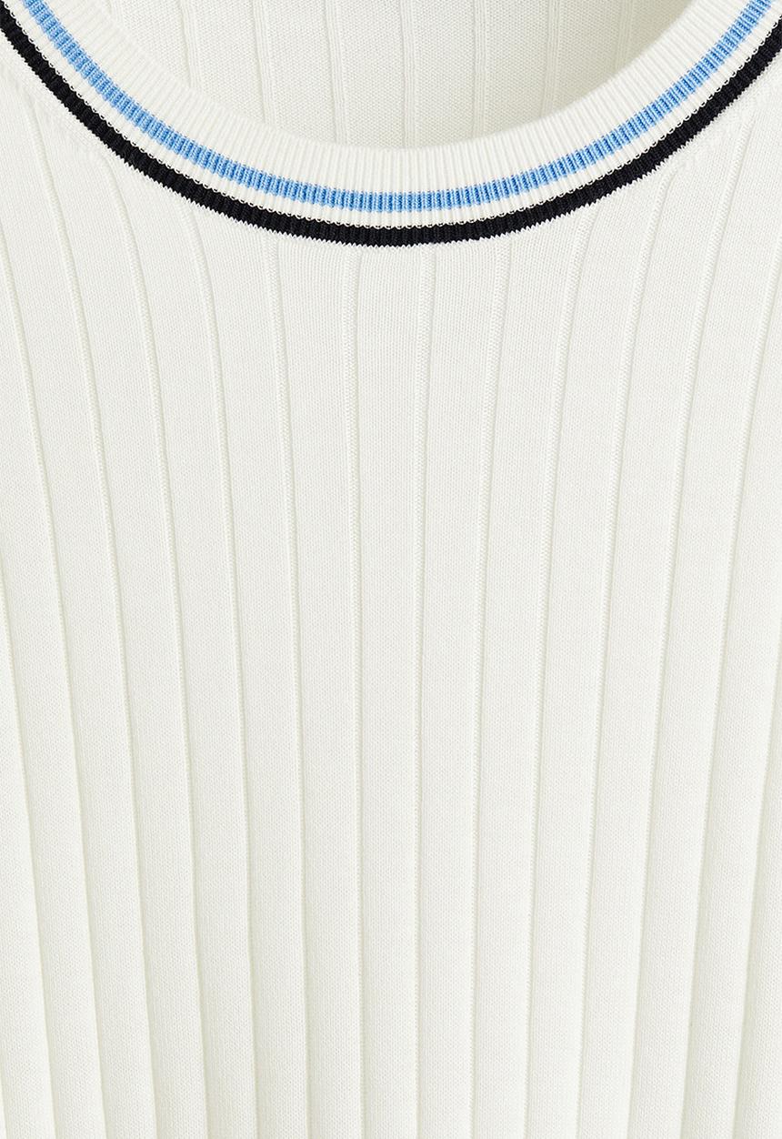 H&M - Slim fit rib-knit t-shirt - white