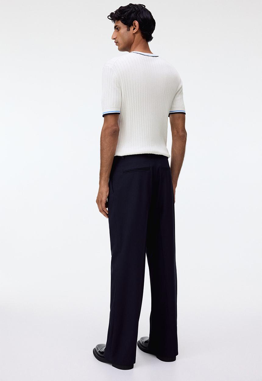 H&M - Slim fit rib-knit t-shirt - white