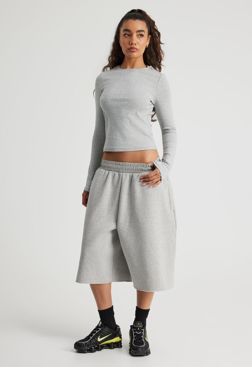 Factorie - Authentics Fitted Long Sleeve Top - Grey Marle