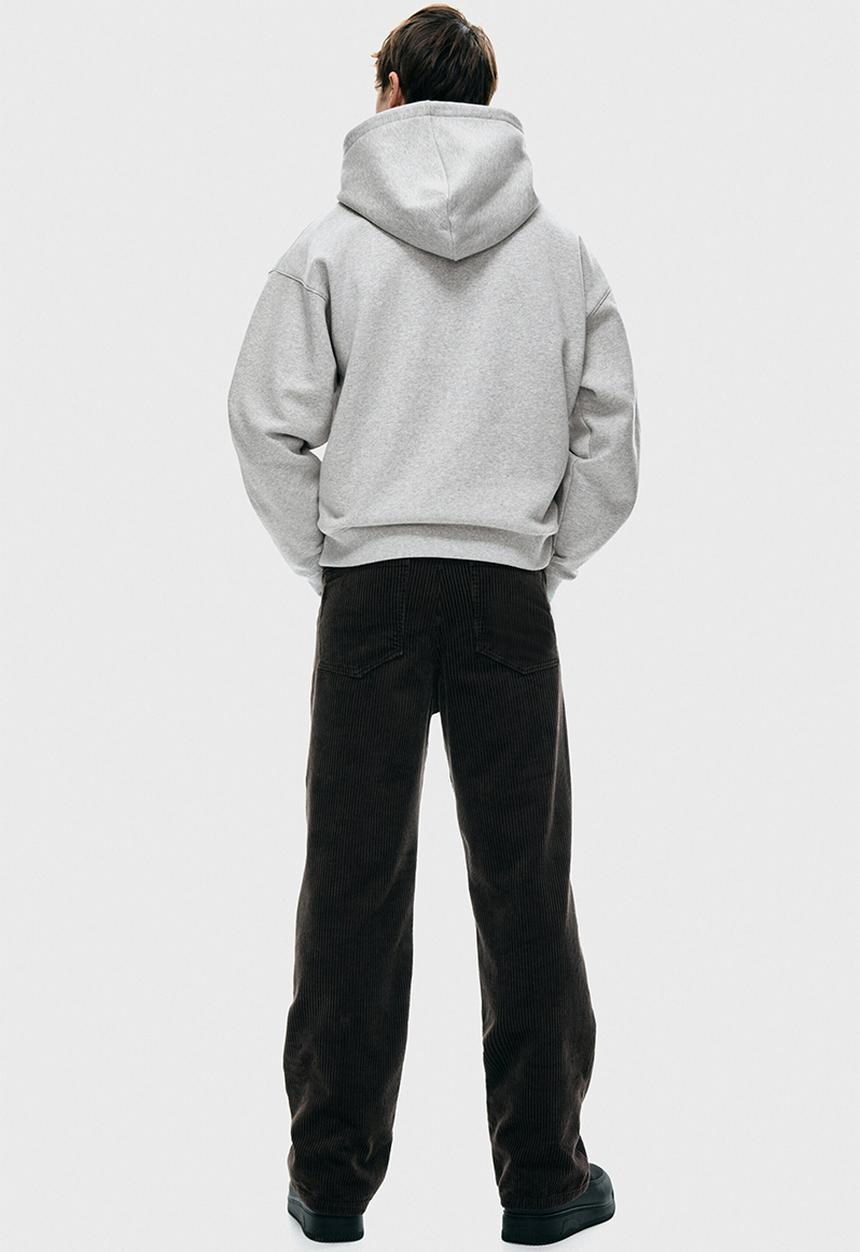H&M - Loose fit printed hoodie - grey marl/new york