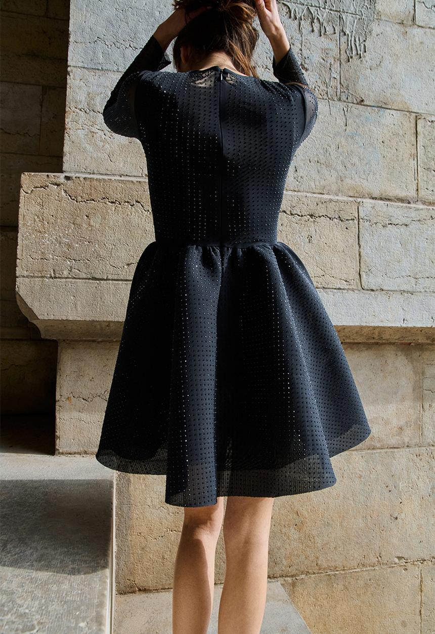 H&M - Embellished mesh dress - black