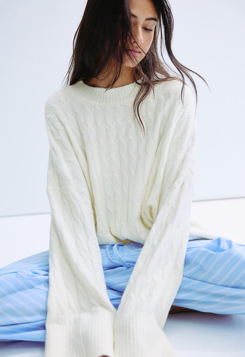 H&M - Cable-knit jumper - white