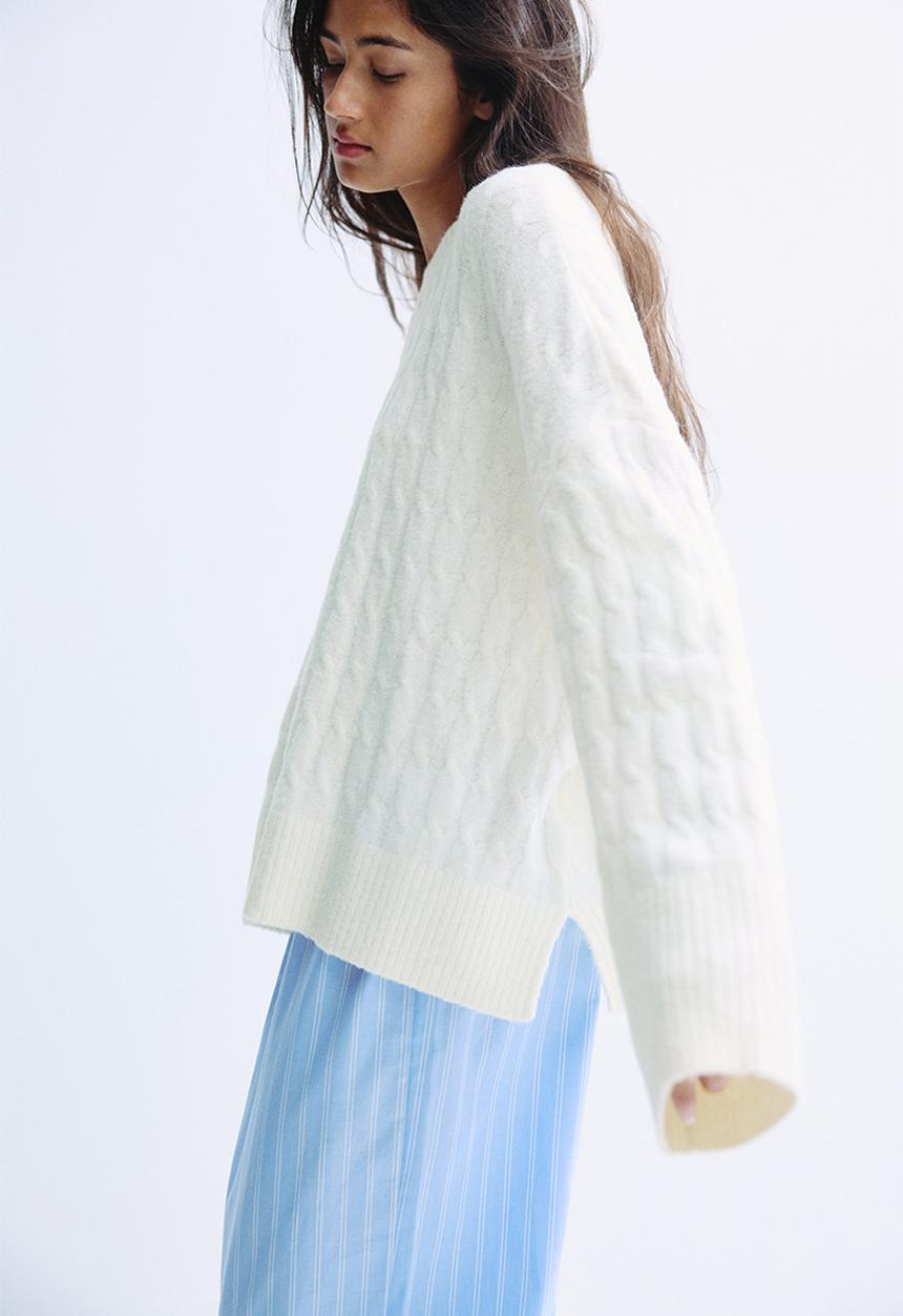 H&M - Cable-knit jumper - white