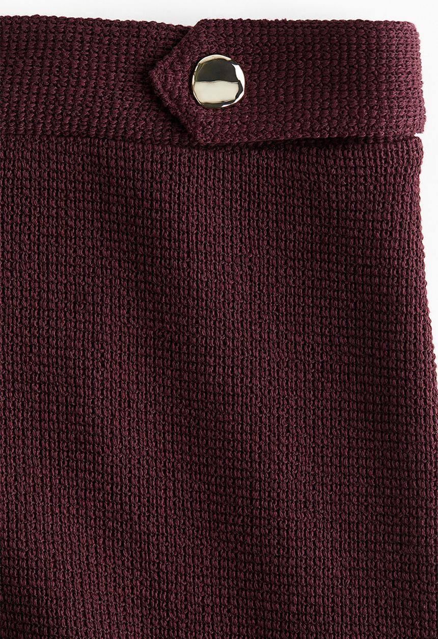 H&M - Textured-knit shorts - burgundy