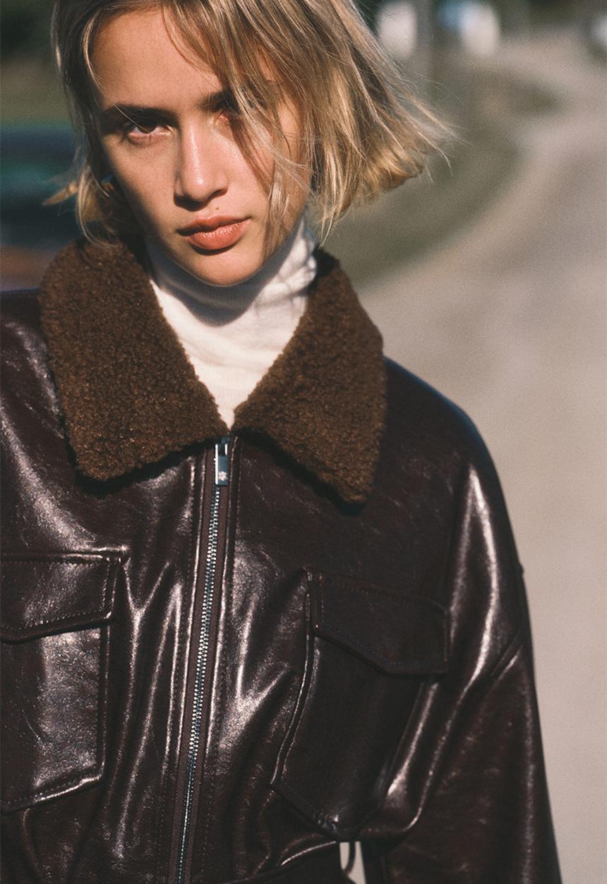 H&M - Coated belted jacket - dark brown