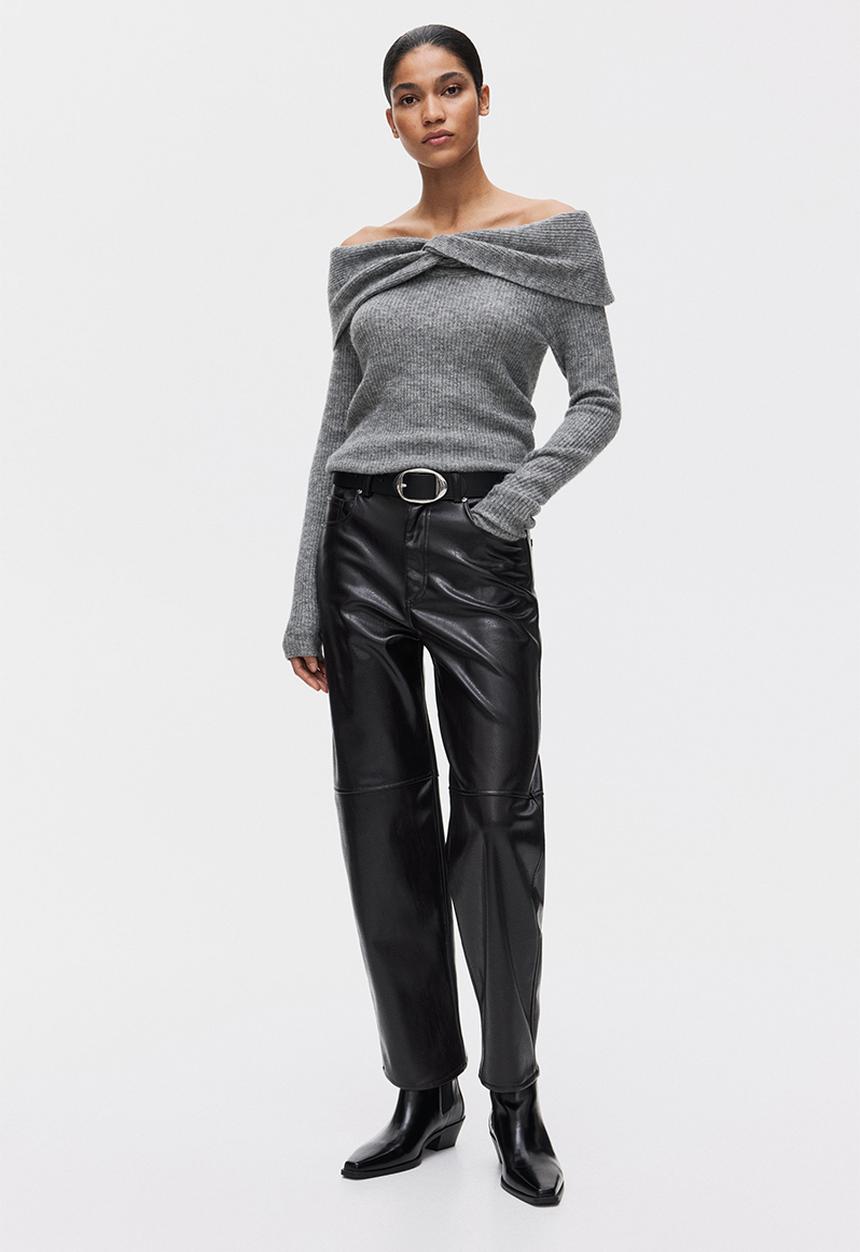 H&M - Off-the-shoulder jumper - grey marl