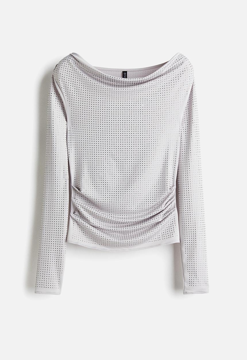 H&M - Embellished top - light grey