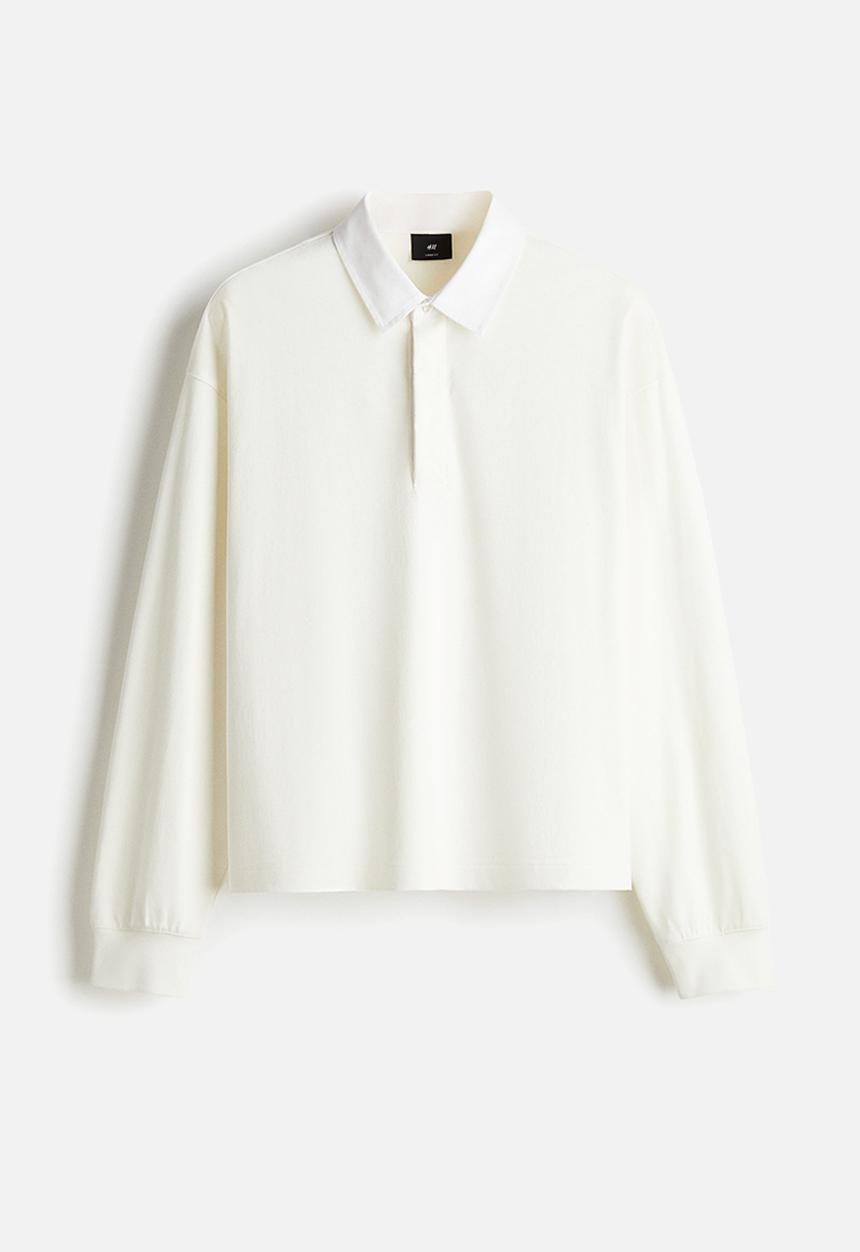 H&M - Loose fit cotton polo shirt - white