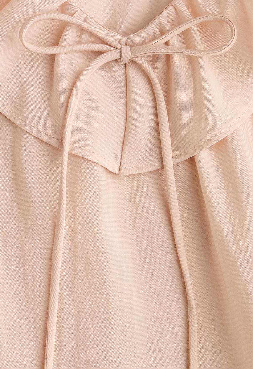 H&M - Frill-trimmed blouse - light beige