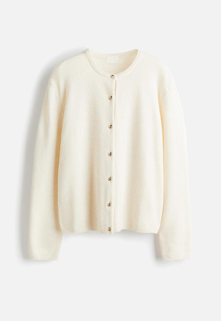 H&M - Fine-knit cardigan - cream