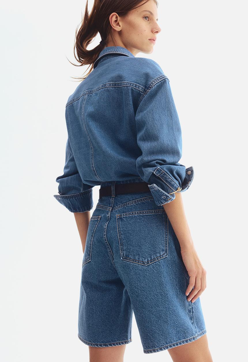 H&M - Denim bermuda shorts - denim blue