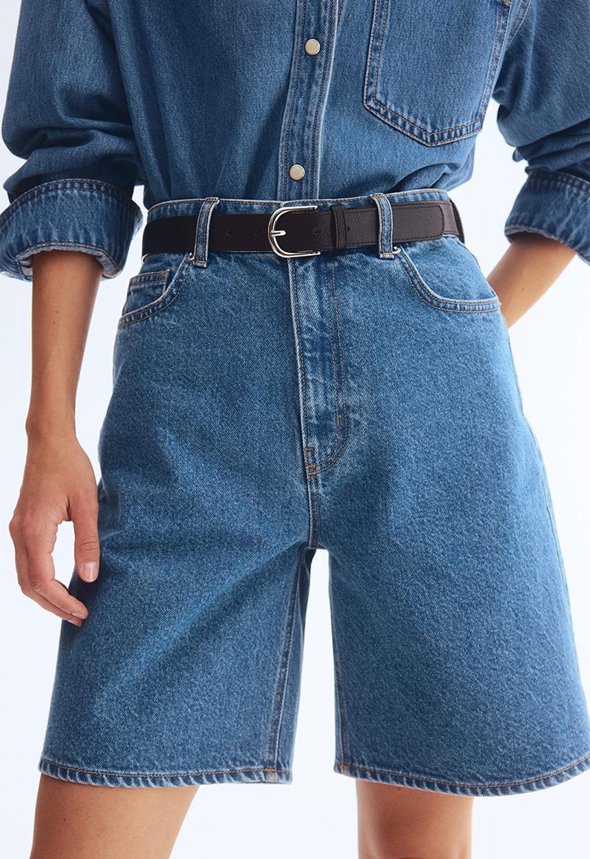 H&M - Denim bermuda shorts - denim blue
