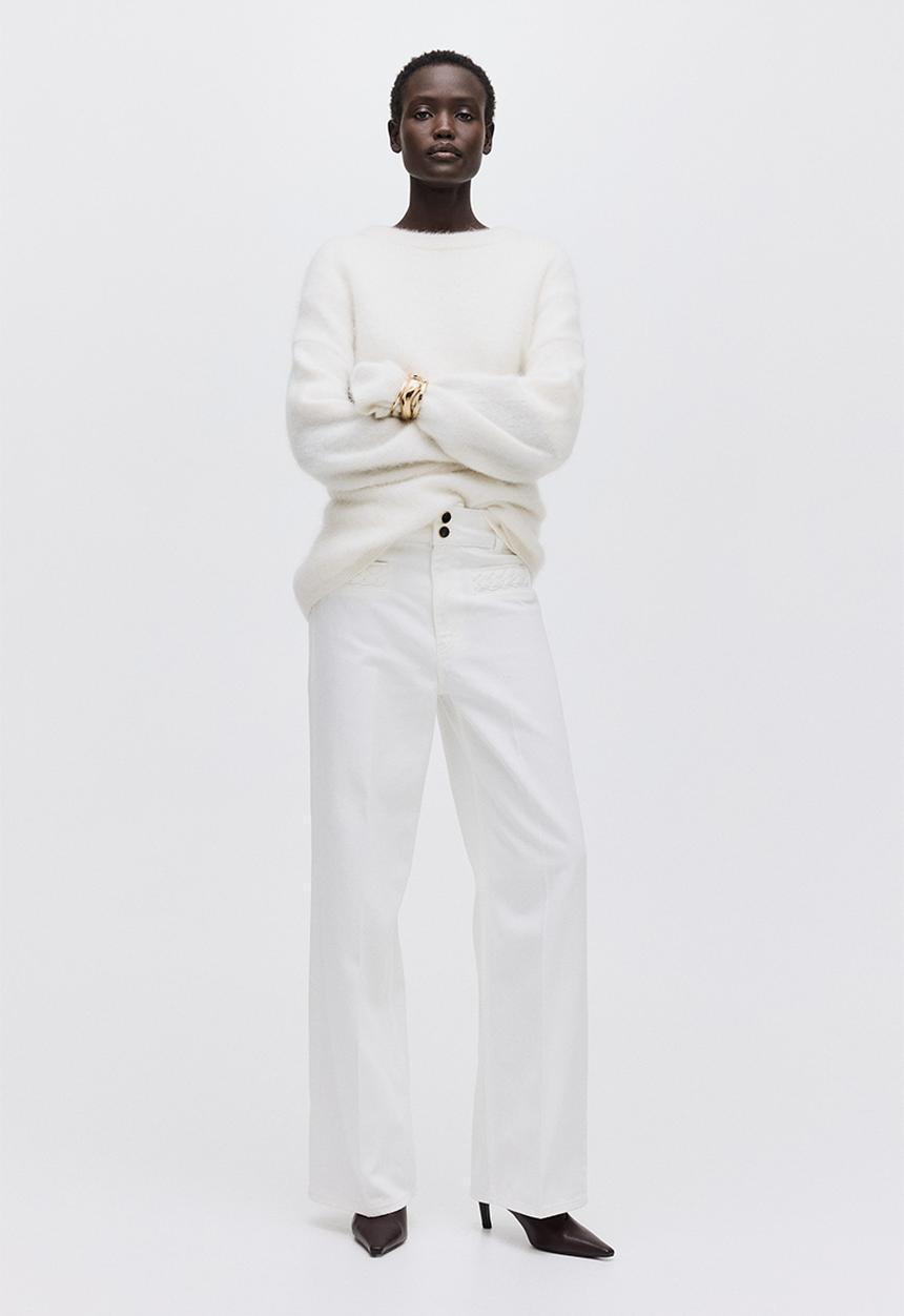 H&M - Wide high jeans - white