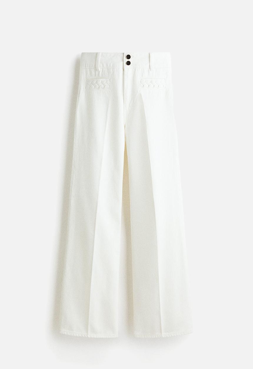 H&M - Wide high jeans - white
