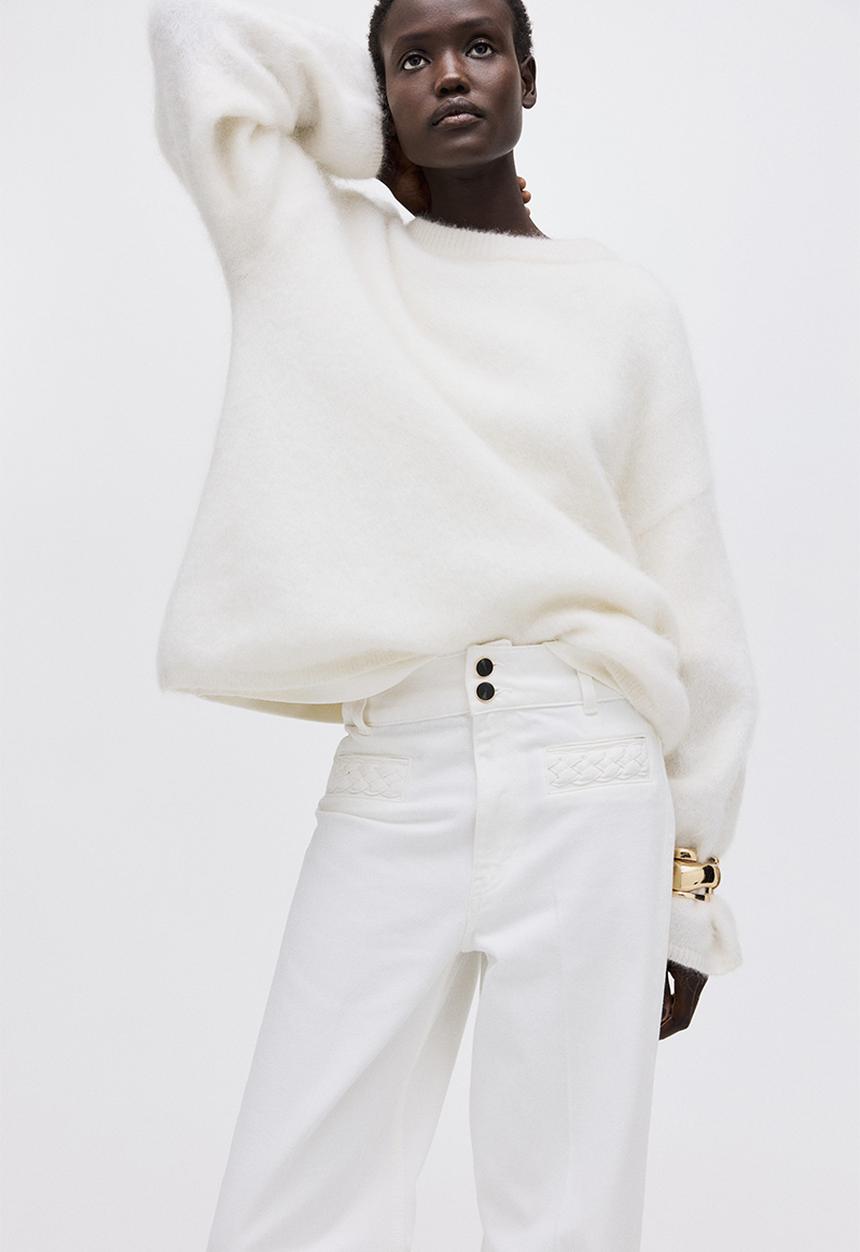 H&M - Wide high jeans - white
