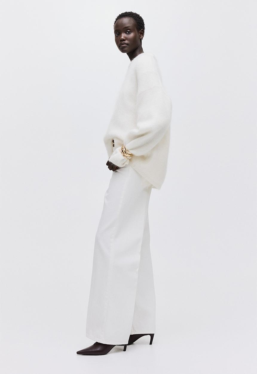 H&M - Wide high jeans - white