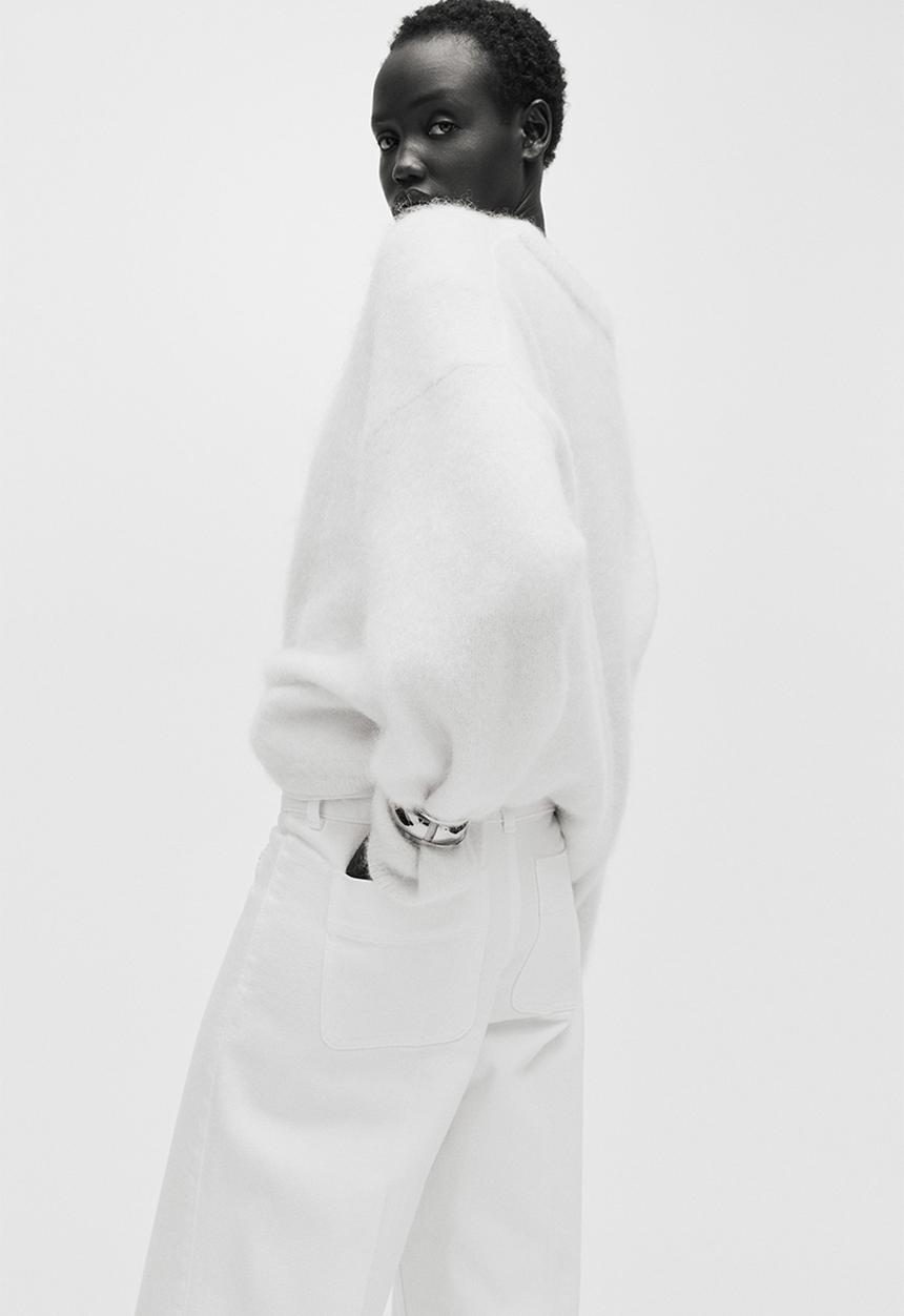 H&M - Wide high jeans - white