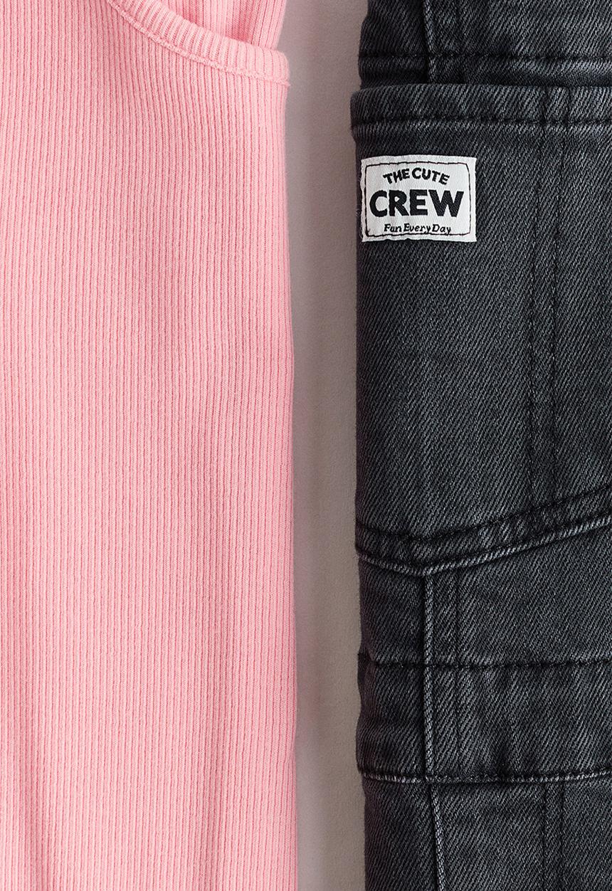 H&M - 2-Piece cotton set - dark grey/pink