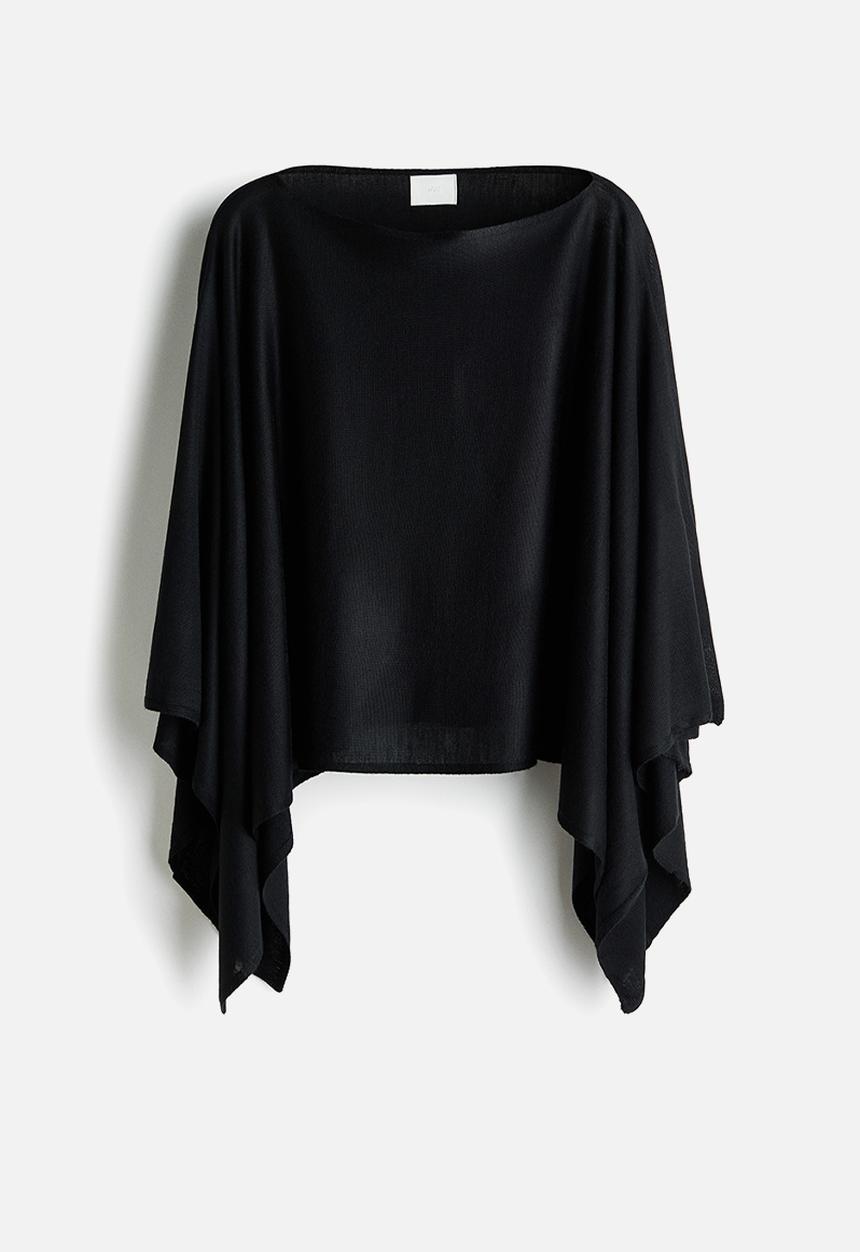 H&M - Fine-knit cape - black